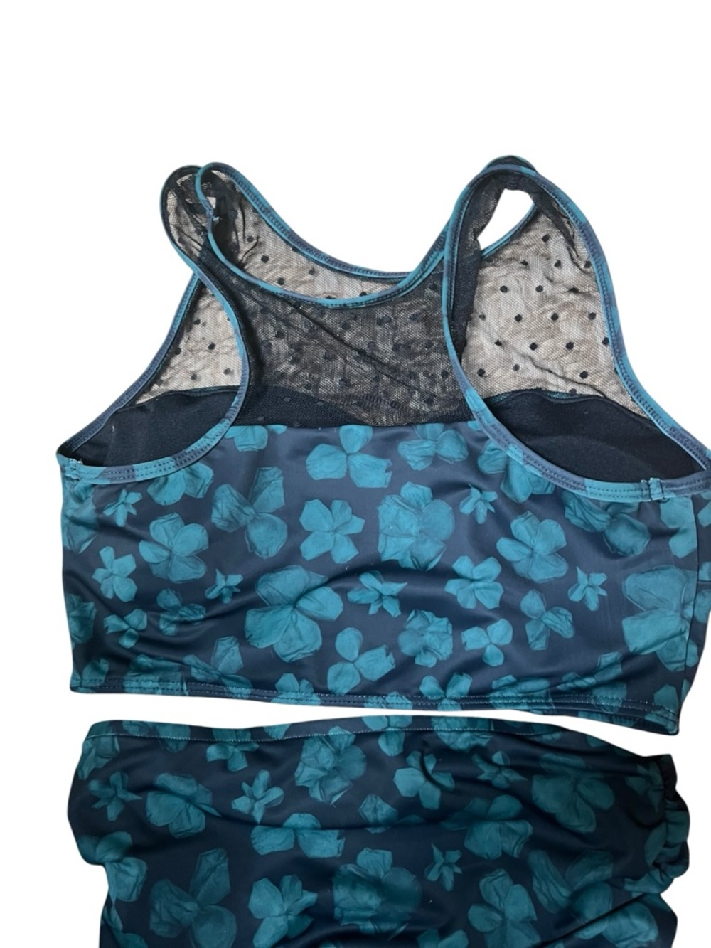 Albion Black/Green Floral Two-Piece Swim Set Size Small - Picture 8 of 8